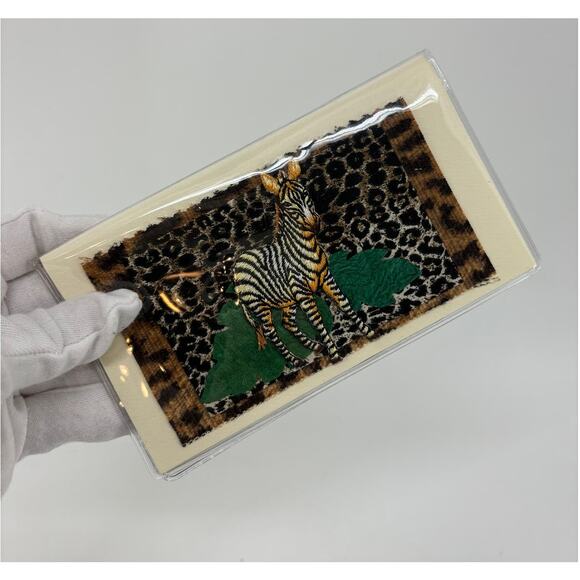 Zebra Wild Handcrafted Cash Wallet Checkbook Receipt Holder Misc. - Picture 1 of 9